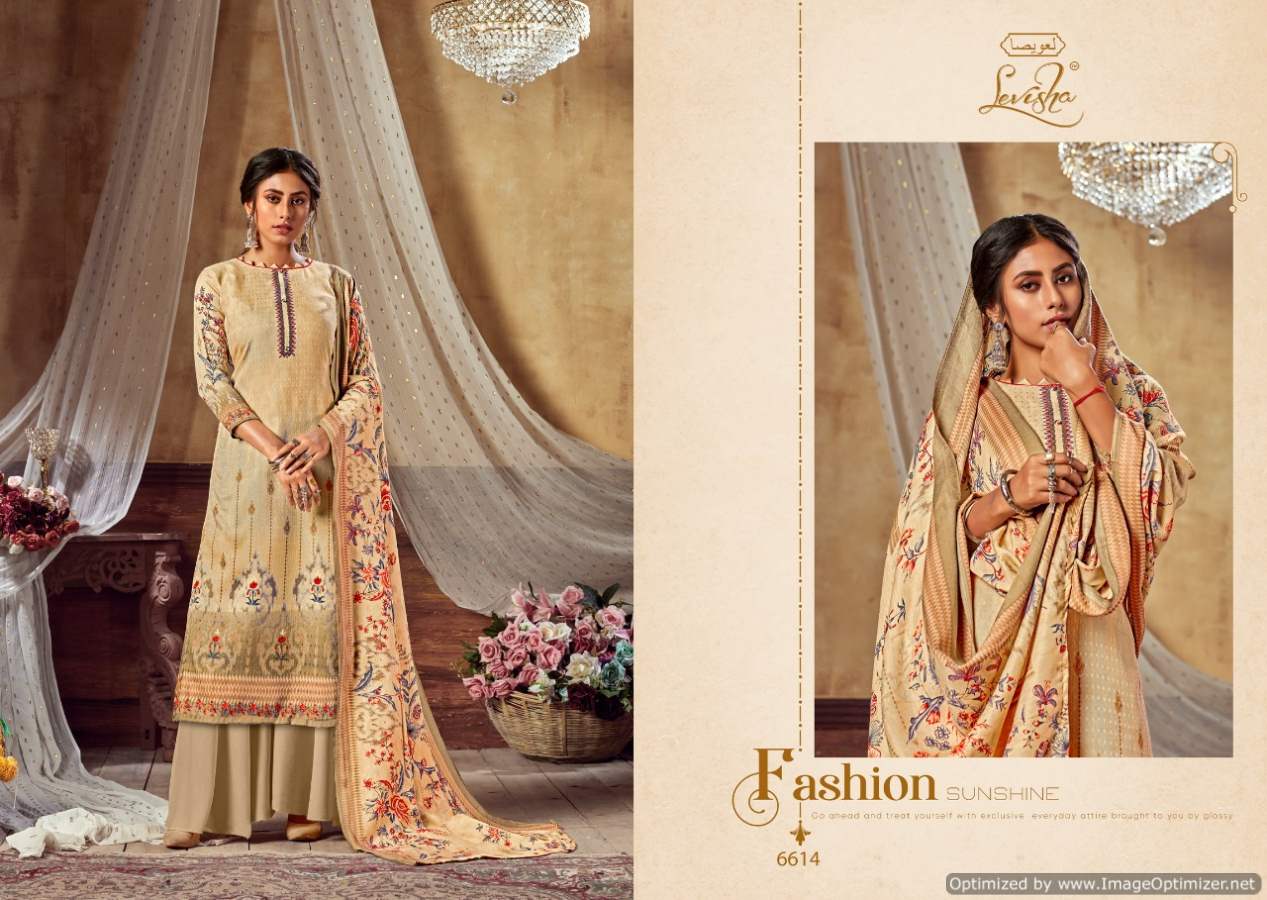 Levisha Femina 10 Pure Pashmina Designer Party Wear Dress Material at Wholesale Price